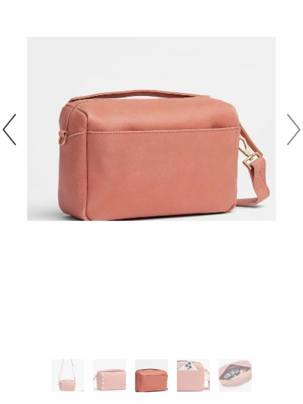 Hammitt Evan crossbody sorbet pink/ brushed gold hammered- SMALL size - Picture 3 of 11